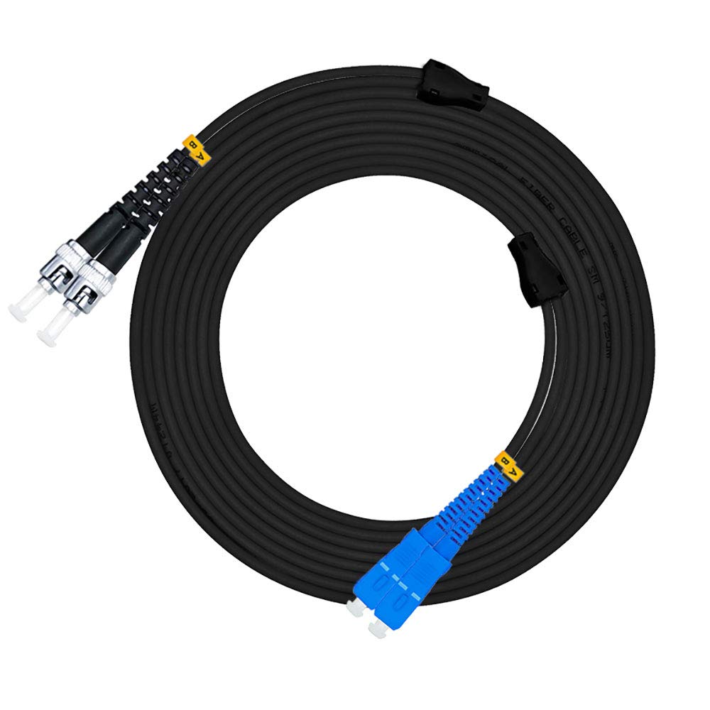 Jeirdus 10M FC to ST Outdoor Duplex 9/125 SMF Fiber Optic Cable Jumper - High-Quality Singlemode Patch Cord