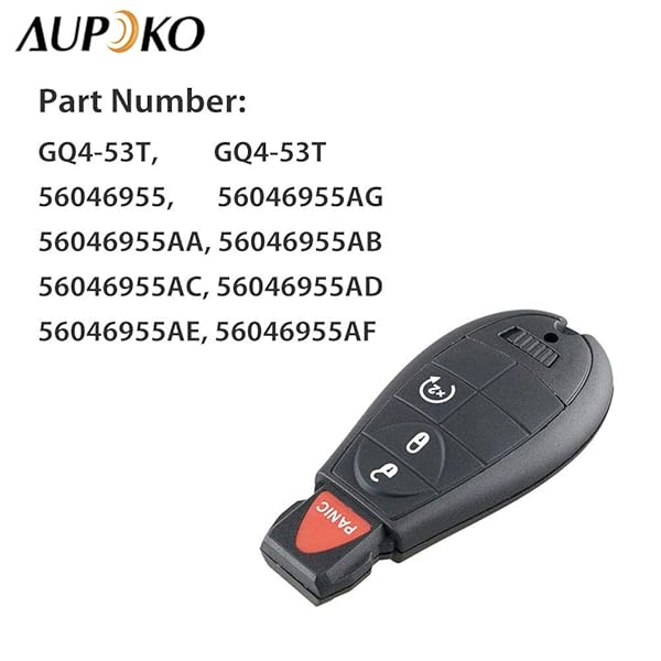Aupoko Aupoko GQ4-53T Keyless Entry Remote Key Fob for 2013-2018 Dodge Ram 1500 2500 3500 Replace 56046955 56046955AG 56046955AA 56046955AB - View 3 of 8