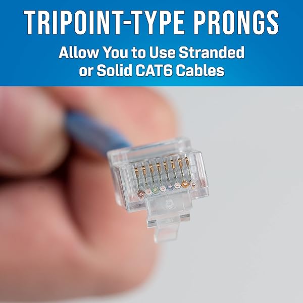 Jonard Tools Jonard Tools 100 Pack RJ45 Passthrough Connectors for CAT6 and CAT6a Ethernet Cable RJ45-6100 - View 3 of 6