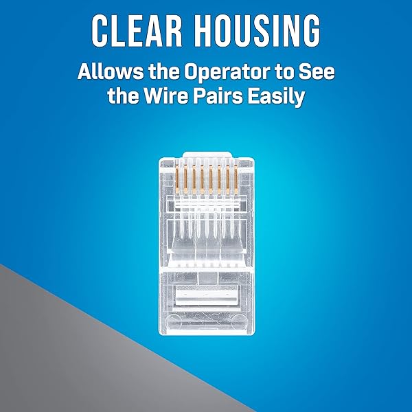 Jonard Tools Jonard Tools 100 Pack RJ45 Passthrough Connectors for CAT6 and CAT6a Ethernet Cable RJ45-6100 - View 6 of 6
