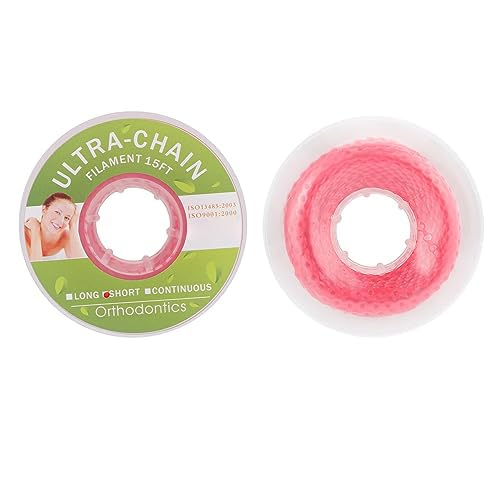 ANNWAH ANNWAH Colorful Orthodontic Braces Rubber Chains for Effective Dental Treatment Long Red Power Chains