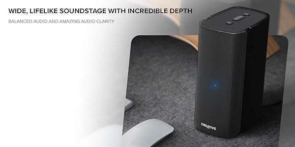Creative Creative T100 2.0 Hi-Fi Speakers: 80W Bluetooth 5.0, Optical & AUX-in, Superior Sound for Computers & Laptops - View 4 of 8