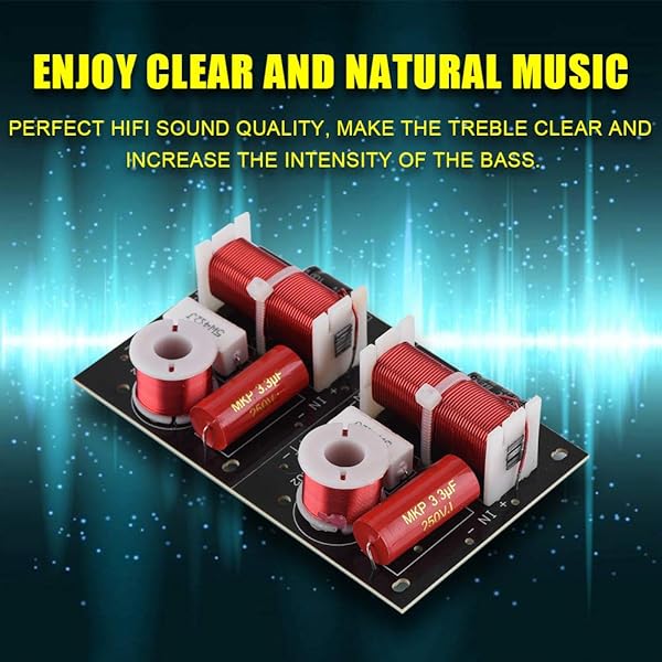 Zerone Zerone 2Pcs Hi-Fi Speaker Frequency Divider Board - 2 Way Treble/Bass Crossover Filter for DIY Audio Projects - View 4 of 10