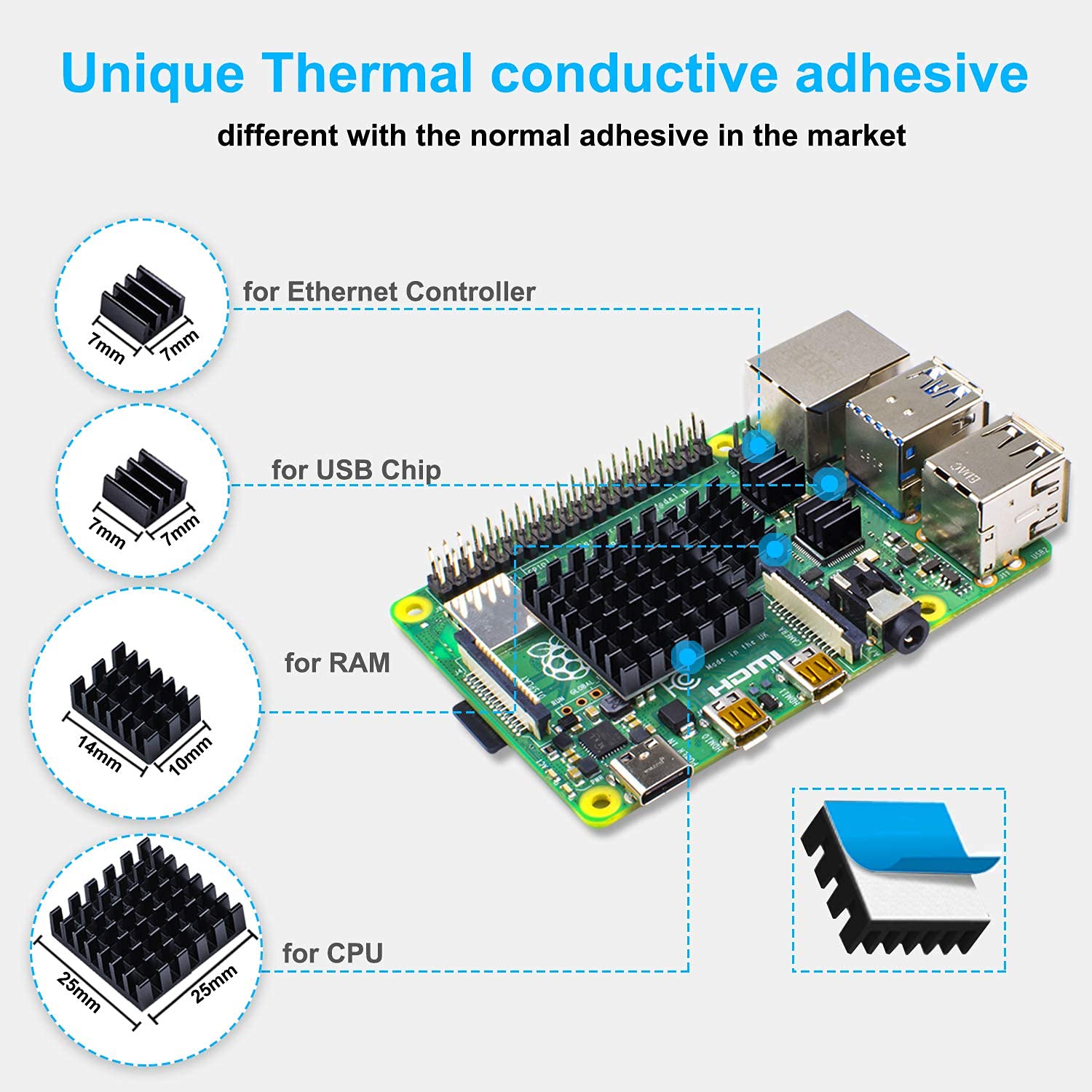 Smraza Smraza Raspberry Pi 4 Case with Cooling Fan Heatsinks and USB-C Power Supply for Model B Upgrade - View 3 of 7