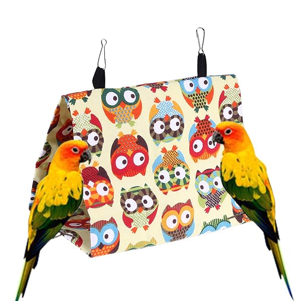 POPETPOP POPETPOP Bird Bed: Cozy Snuggle Hut & Hammock for Parrots, Budgies, Cockatiels & More - Perfect Cage Nesting Solution!