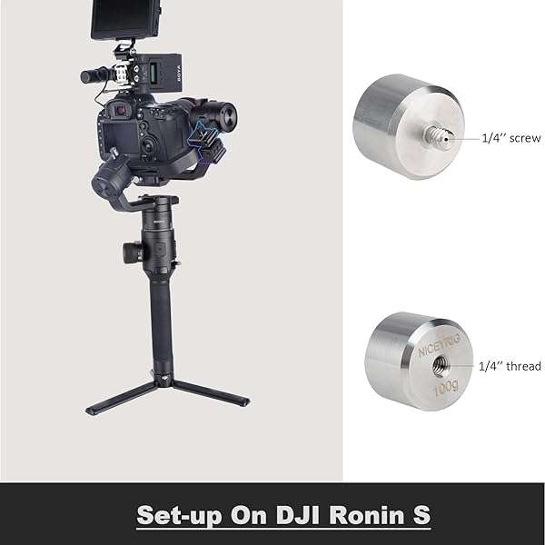 NICEYRIG Enhance Stability: NICEYRIG Gimbal Counterweight Clamp Kit for DJI RS Series & Zhiyun Weebill - 3.5 OZ Weight Included - View 7 of 9