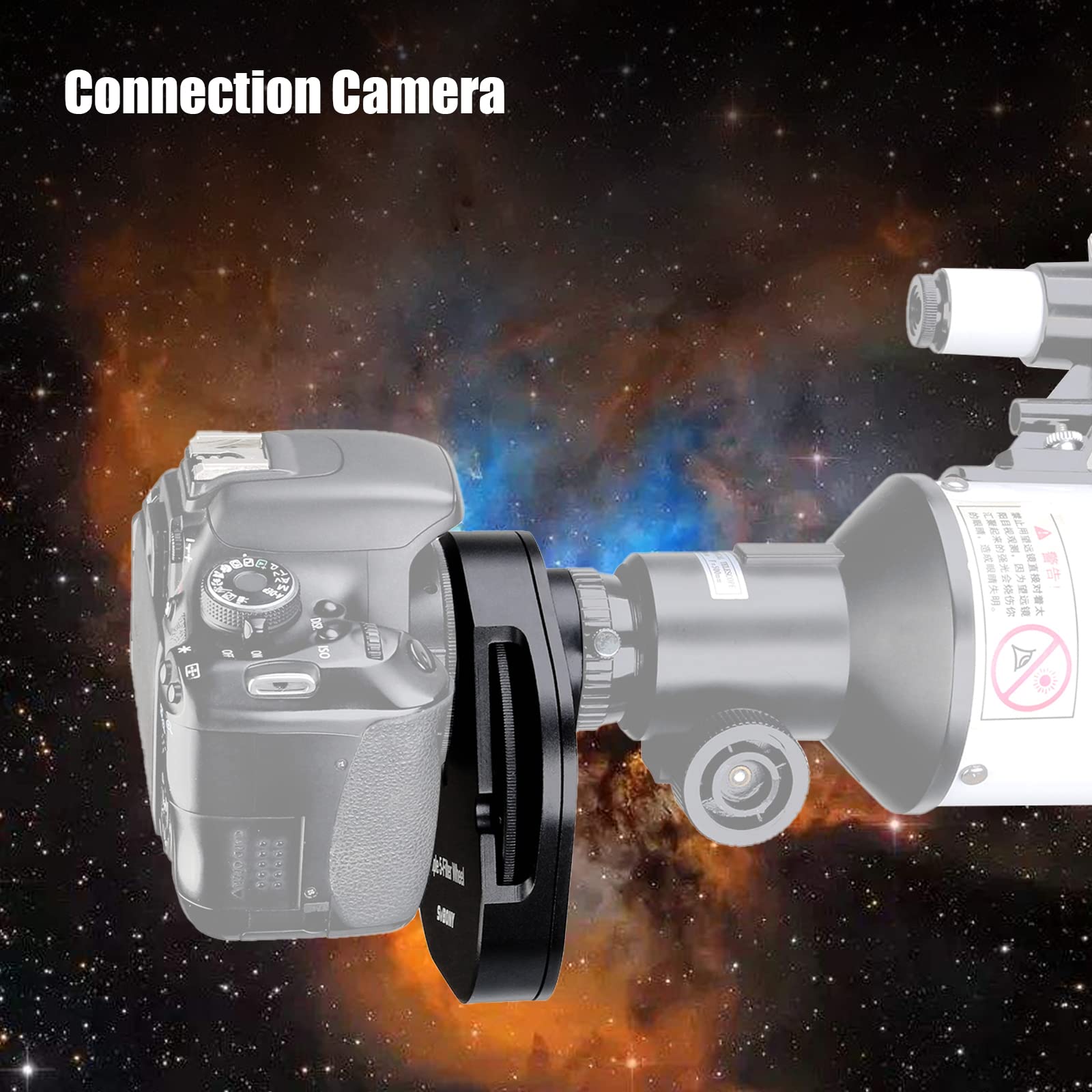 SVBONY SV133 5 Position Filter Wheel for Telescope with 1.25 Inch Eyepiece Adaptor T2 Camera Adaptor and Locking Ring - View 6 of 9