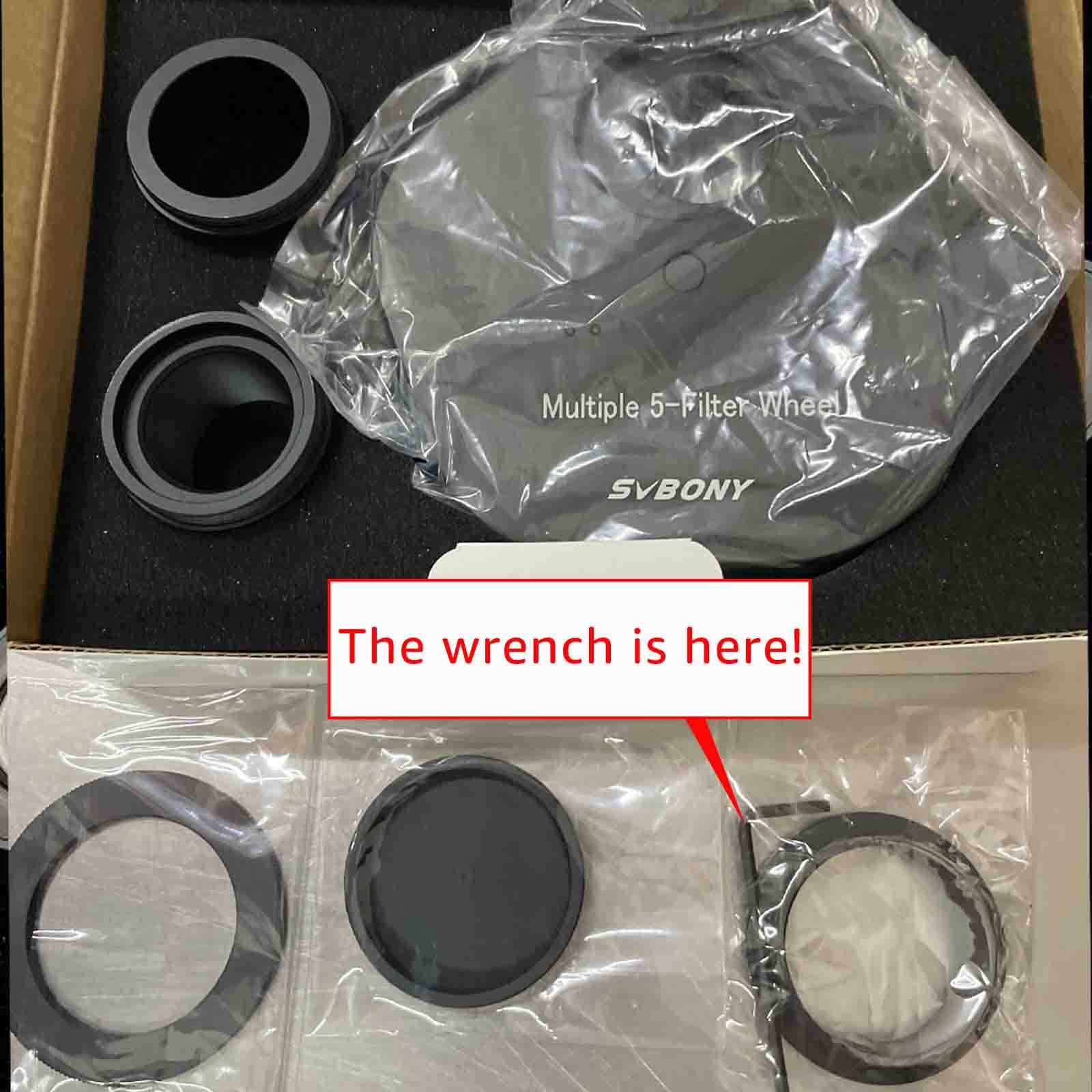 SVBONY SV133 5 Position Filter Wheel for Telescope with 1.25 Inch Eyepiece Adaptor T2 Camera Adaptor and Locking Ring - View 9 of 9