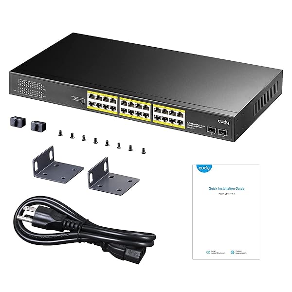 Cudy Buy Cudy 24-Port Gigabit PoE+ Switch 300W - Unmanaged, 19-Inch Rackmount, CCTV/VLAN Mode, 802.3af/at - Fast Shipping! - View 10 of 10