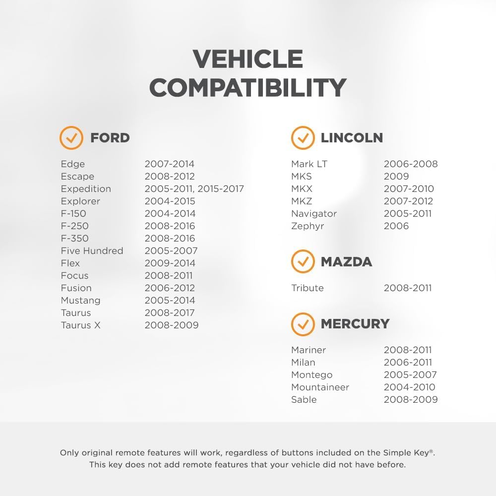 Car Keys Express Simple Key Fob and Key Programmer 3 Button Keypads Replacement Remote Kit for Ford and Lincoln - View 2 of 5