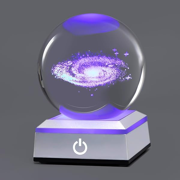 hochance Hochance 3D Galaxy Milky Way Crystal Ball Nightlight Multicolor Decor Lamp for Science Astronomy Gifts for Boyfriends Husbands Kids Birthday