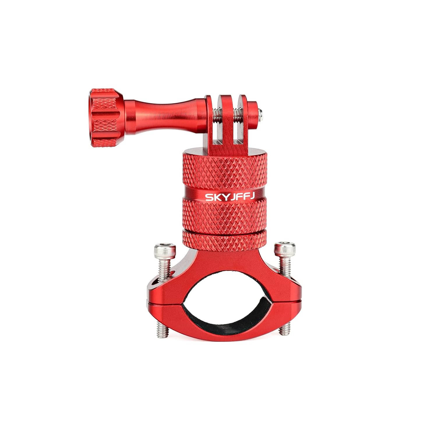 SKYJFFJ SKYJFFJ Mountain Bike Camera Handlebar Mount for GoPro Hero 8 9 10 11 12 and Action Cameras 360 Degree Rotation Aluminum Rack Holder Red