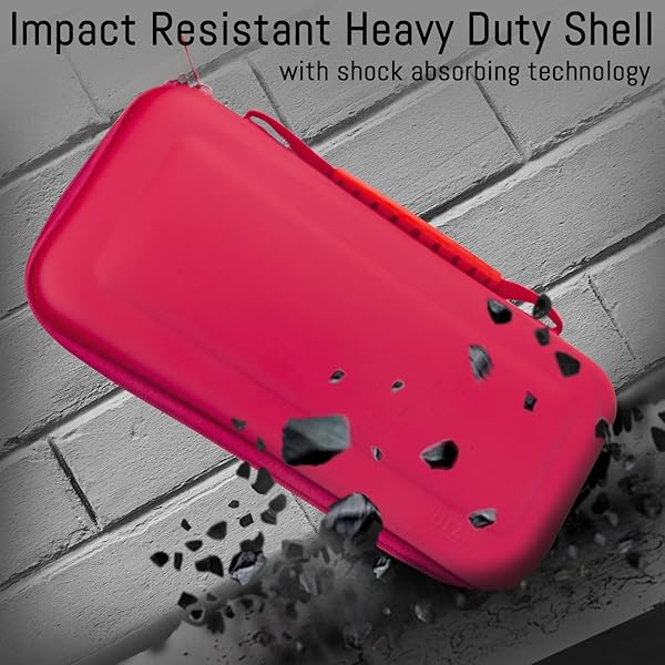 Orzly Portable Pink Carry Case for Nintendo Switch Lite - Travel Storage for Games & Accessories - View 7 of 8