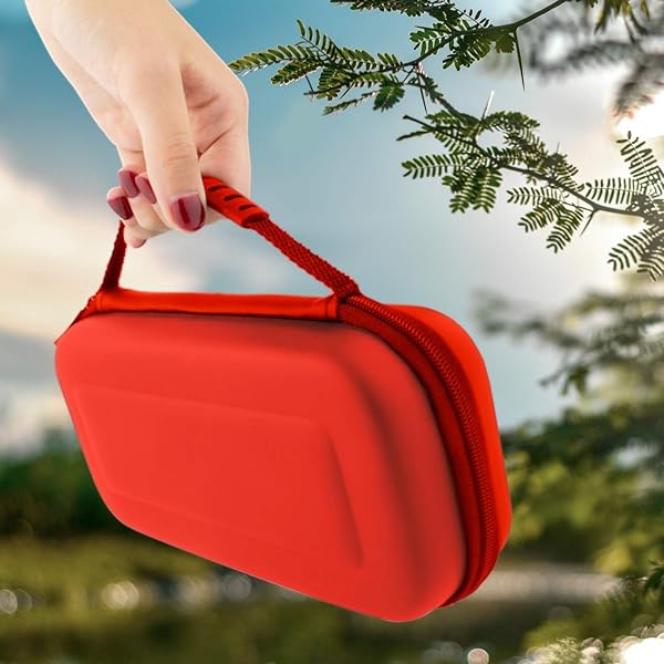 Orzly Portable Red Carry Case for Nintendo Switch Lite - Travel Storage for Games & Accessories - View 6 of 8
