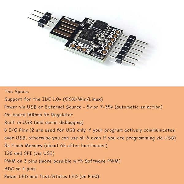 Comimark Comimark 5Pcs Digispark ATTINY85 Micro USB Development Board for Arduino Projects - View 5 of 6
