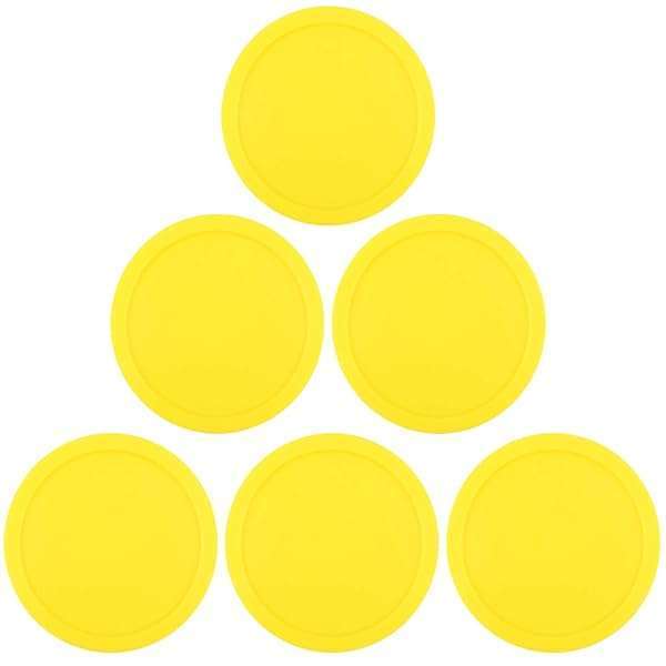"ONE250 3.25" Air Hockey Pucks - Full Size Replacement Goal Packs (6 Pcs) - Yellow Accessories for Game Tables"