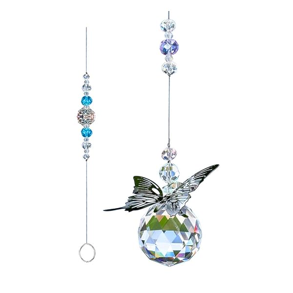 WEISIPU WEISIPU Crystal Butterfly Suncatchers - Elegant Hanging Decorations for Home, Office & Garden