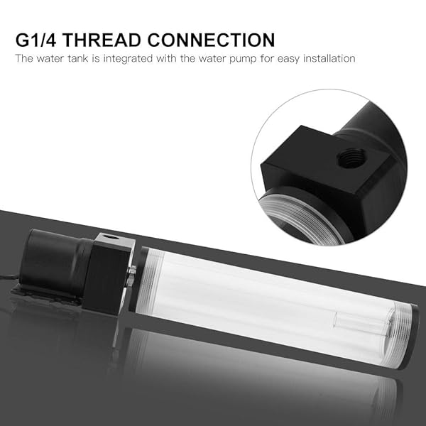 Diyeeni "19W 12V CPU Water Cooling Pump & Reservoir Combo - 800L/H, G 1/4" Port, Acrylic Heat Exchanger for DIY PC Cooling" - View 4 of 11