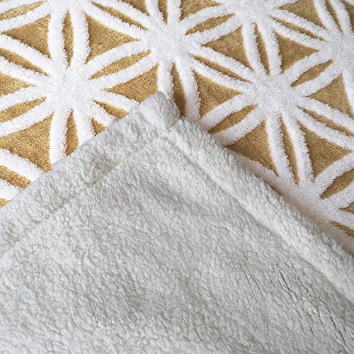 LOMAO LOMAO Sherpa Fleece Blanket Soft Throw Dual Sided for Couch Sofa Bed Yellow 51x63 Inches - View 4 of 7