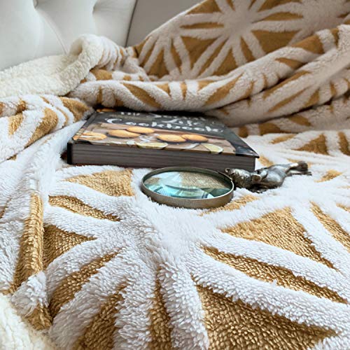 LOMAO LOMAO Sherpa Fleece Blanket Soft Throw Dual Sided for Couch Sofa Bed Yellow 51x63 Inches - View 5 of 7