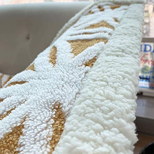 LOMAO LOMAO Sherpa Fleece Blanket Soft Throw Dual Sided for Couch Sofa Bed Yellow 51x63 Inches - View 6 of 7