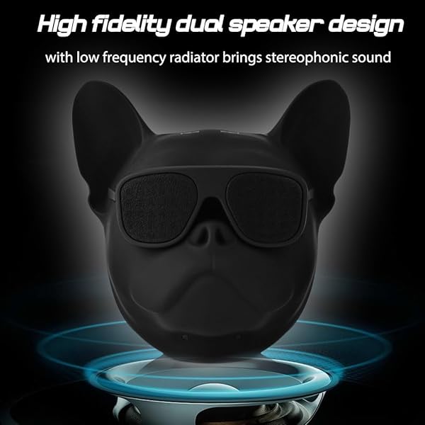 PUSOKEI Buy PUSOKEI Wireless French Bulldog Speaker - Portable Bluetooth Dog Head Speaker with Super Bass for Home & Outdoor Parties - View 5 of 8