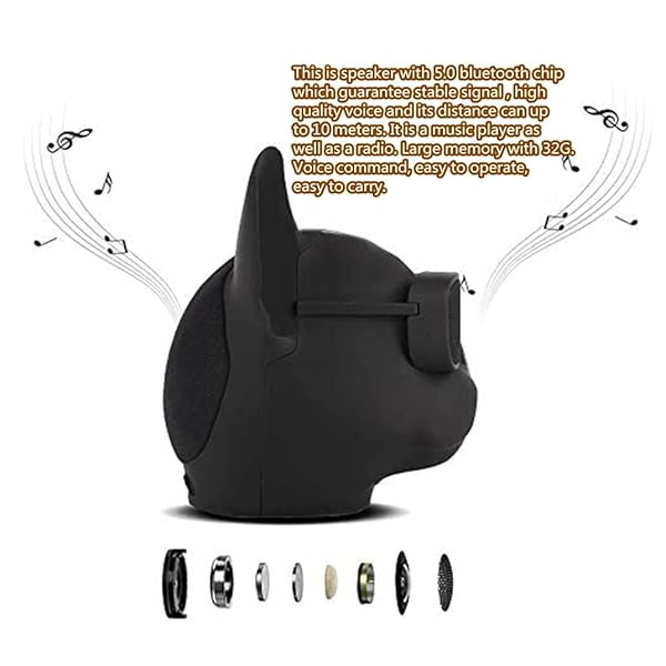 PUSOKEI Buy PUSOKEI Wireless French Bulldog Speaker - Portable Bluetooth Dog Head Speaker with Super Bass for Home & Outdoor Parties - View 7 of 8
