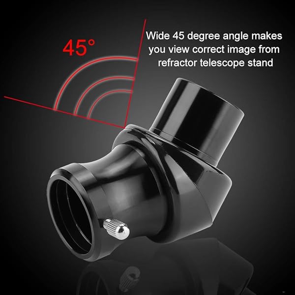 VBESTLIFE Astronomy Telescope Erect Diagonal Mirror Lens 45 Degree Super Wide Angle Optical Lens for 1.25 Inch Telescope Eyepiece and Focuser - View 3 of 8
