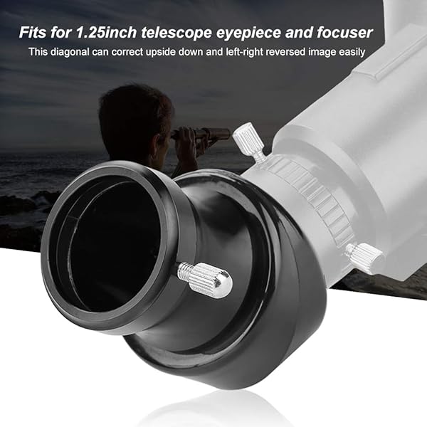 VBESTLIFE Astronomy Telescope Erect Diagonal Mirror Lens 45 Degree Super Wide Angle Optical Lens for 1.25 Inch Telescope Eyepiece and Focuser - View 4 of 8