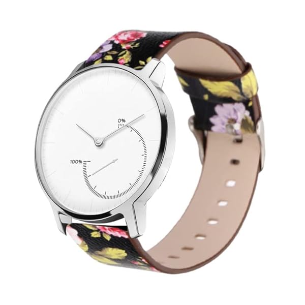 Abanen Abanen Floral Genuine Leather Watch Bands for Fossil Women's Gen 6 Gen 5E Quick Release Wristband Strap Black - View 5 of 7