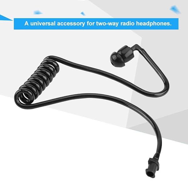 Zerone Zerone Coiled Acoustic Tube for Two-Way Radio - 5Pcs Walkie Talkie Earpiece with Ear Tips - Black - View 7 of 8