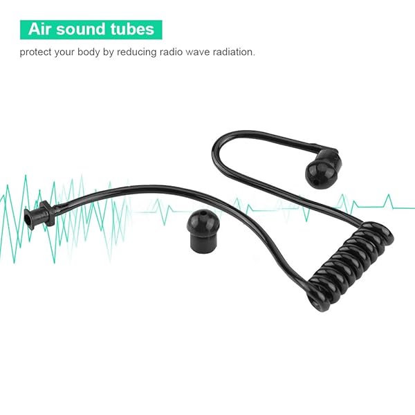Zerone Zerone Coiled Acoustic Tube for Two-Way Radio - 5Pcs Walkie Talkie Earpiece with Ear Tips - Black - View 8 of 8