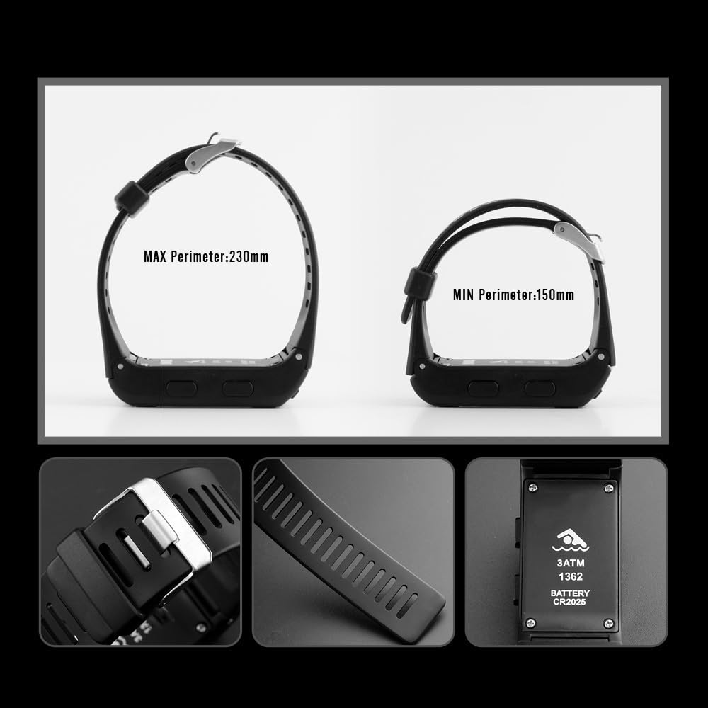 Reginald Men's Digital Sports Black Rectangular Waterproof Watch with LED Screen Large Face Military Luminous Stopwatch Alarm Clock Outdoor Use - View 7 of 8