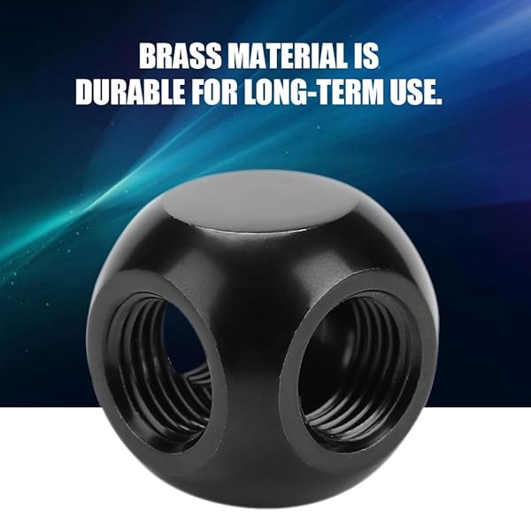 Pomya Pomya Computer Water Cooling Spherical 3 Way T-Type Connector G1/4 Threaded Adapter Black Silver for PC Cooling System - View 5 of 10