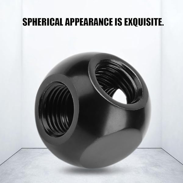 Pomya Pomya Computer Water Cooling Spherical 3 Way T-Type Connector G1/4 Threaded Adapter Black Silver for PC Cooling System - View 6 of 10
