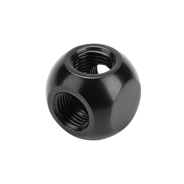 Pomya Pomya Computer Water Cooling Spherical 3 Way T-Type Connector G1/4 Threaded Adapter Black Silver for PC Cooling System - View 10 of 10
