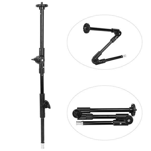 Serounder Three-Section Magic Arm: Adjustable Camera Extension Bracket for Photography with 1/4 & 3/8 Screw Holes - View 3 of 8