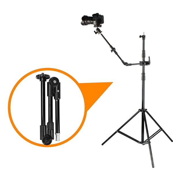 Serounder Three-Section Magic Arm: Adjustable Camera Extension Bracket for Photography with 1/4 & 3/8 Screw Holes - View 5 of 8