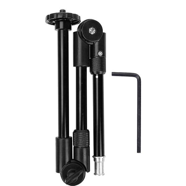 Serounder Three-Section Magic Arm: Adjustable Camera Extension Bracket for Photography with 1/4 & 3/8 Screw Holes - View 8 of 8