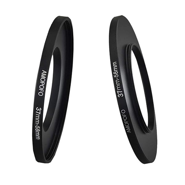 Amopofo 37mm to 58mm Metal Step Up Ring Adapter for Canon, Nikon, Sony & Fuji - CNC Machined Aluminum for Filters - View 2 of 4