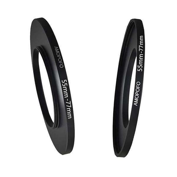 Amopofo 55mm to 77mm Metal Step Up Ring Adapter - CNC Machined Aluminum for Filters, Compatible with All 55mm Lenses - View 6 of 7