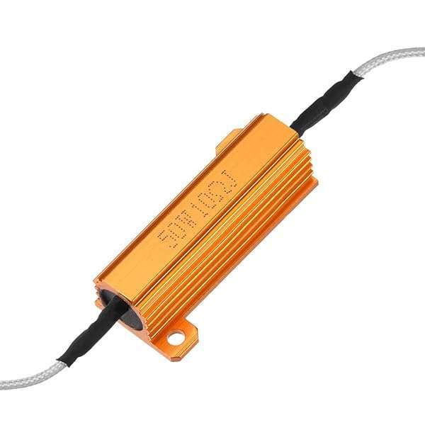 uxcell 50W 10 Ohm Aluminum Case Resistor with Extension Wires for LED Replacement - Wirewound Converter