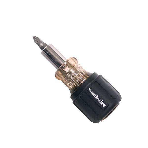 Southwire Southwire SDS6N1 58739740 Stubby Multibit Screwdriver One Size Black for Quick and Easy Fastening
