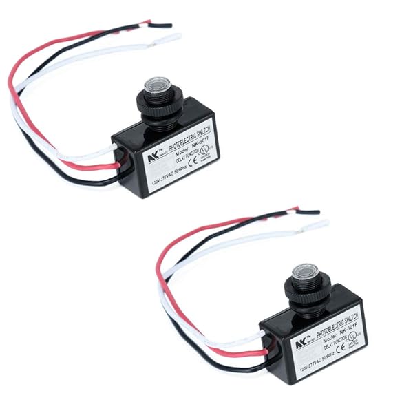 KOOBOOK 2Pcs Photoelectric Switch Dusk to Dawn Light Control Sensor for AC 120-277V Flush Mount Applications