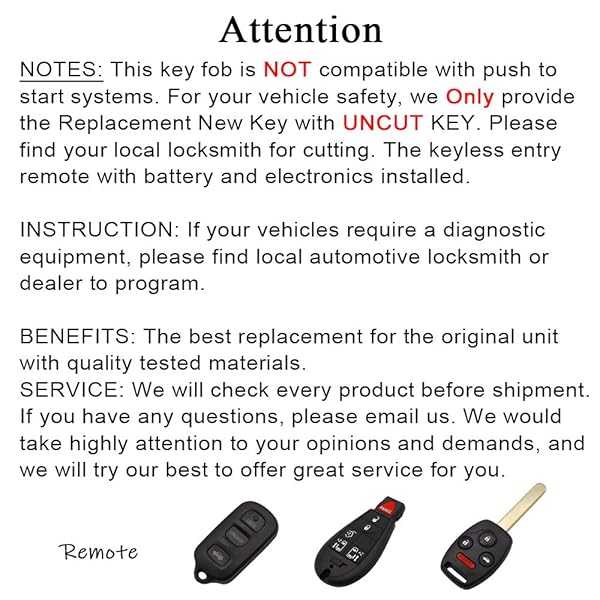 DRIVESTAR Drivestar Keyless Entry Remote Car Key Fob Replacement Set for Toyota 4Runner Sequoia 1999-2009 HYQ12BBX HYQ12BAN - View 6 of 7