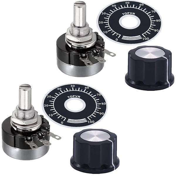 CenryKay Buy CenryKay 2PCS RV24YN20S B502 5K Ohm Potentiometer Set with Knobs & Dials - Perfect for DIY Projects!