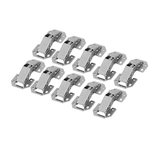 Yosoo 10PCS 3-Inch Stainless Steel Soft Closing Cabinet Hinges - No-Drill, 90 Degree, Full Overlay Design