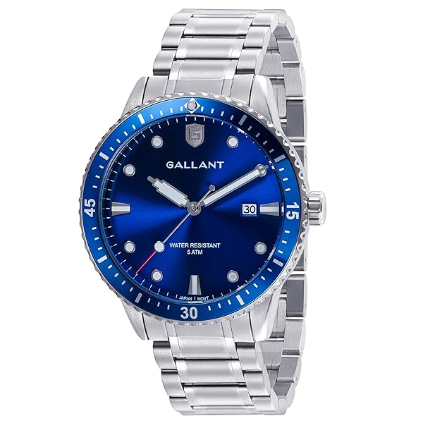 G GALLANT G GALLANT Mens Quartz Analog Watch Stainless Steel Band Waterproof Business Casual Dress Watch with Calendar Date