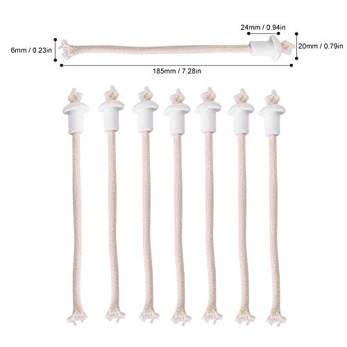 Maxmartt Maxmartt 7Pcs Wine Bottle Lamp Wicks & Ceramic Holders - Replaceable Oil Lantern Wicks for Kerosene & Heat-Resistant Use - View 9 of 10
