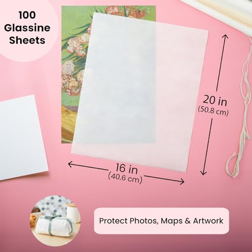 Bright Creations "Bright Creations 100 Pack Glassine Paper Sheets 16x20" - Archival Protection for Artwork, Photos & DIY Crafts" - View 2 of 9
